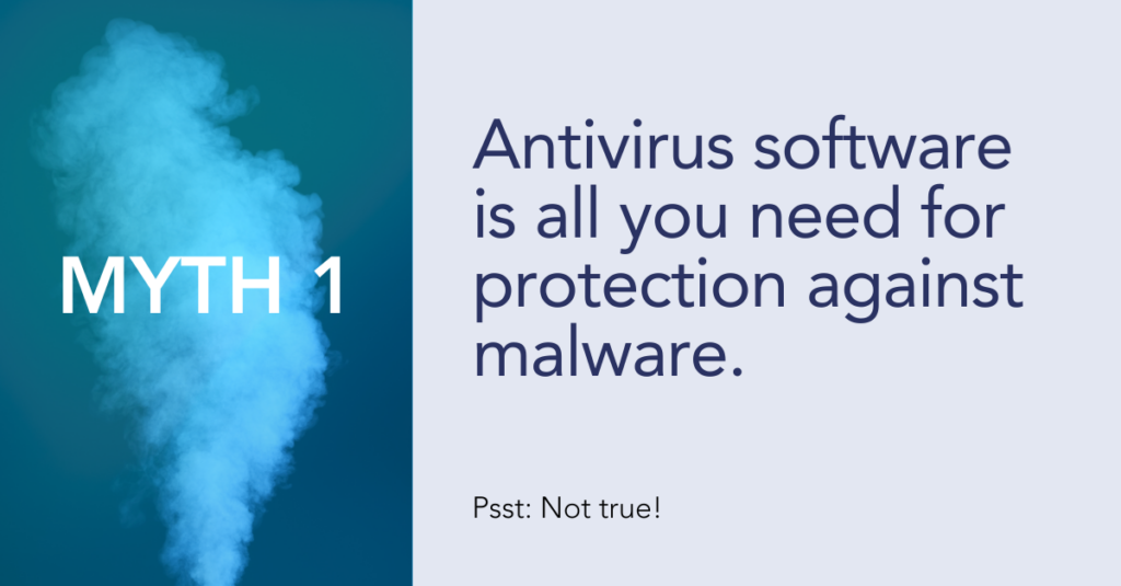 Myth 1: Antivirus software is all you need for protection against malware.