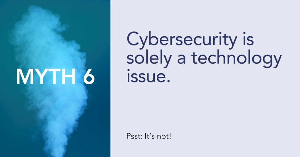 Myth 6: Cybersecurity is solely a technology issue.