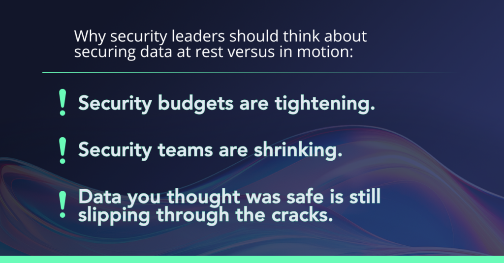 Security budgets are tightening.

Security teams are shrinking.

Data you thought was safe is still slipping through the cracks.