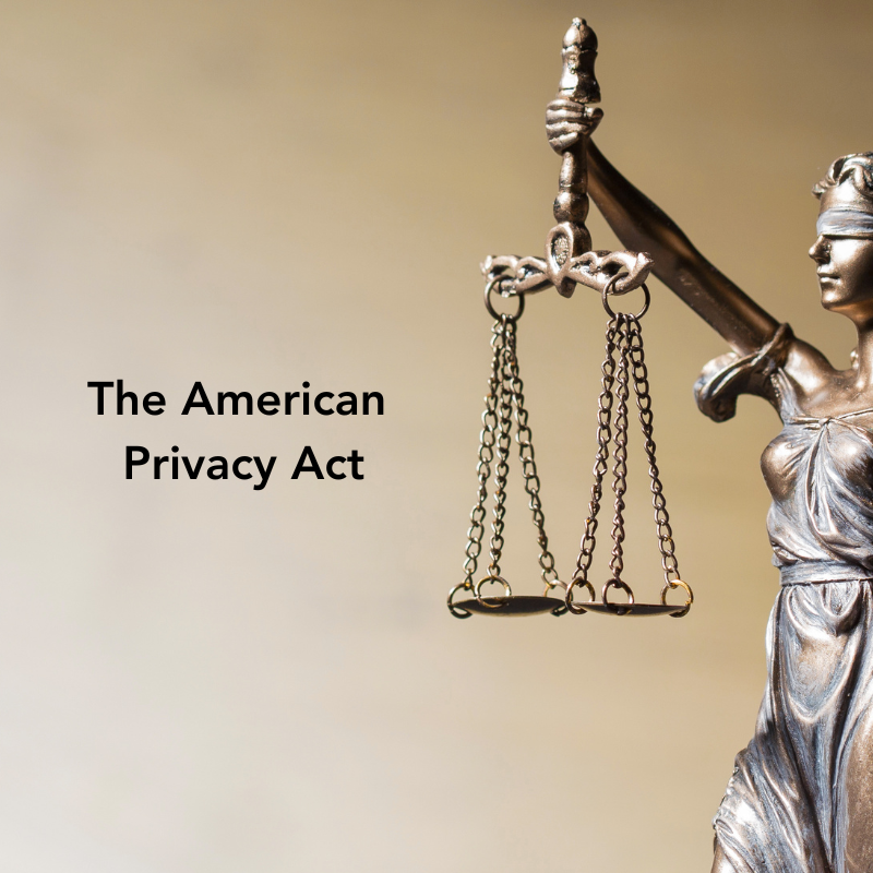 The scales of justice and the words "The American Privacy Act"