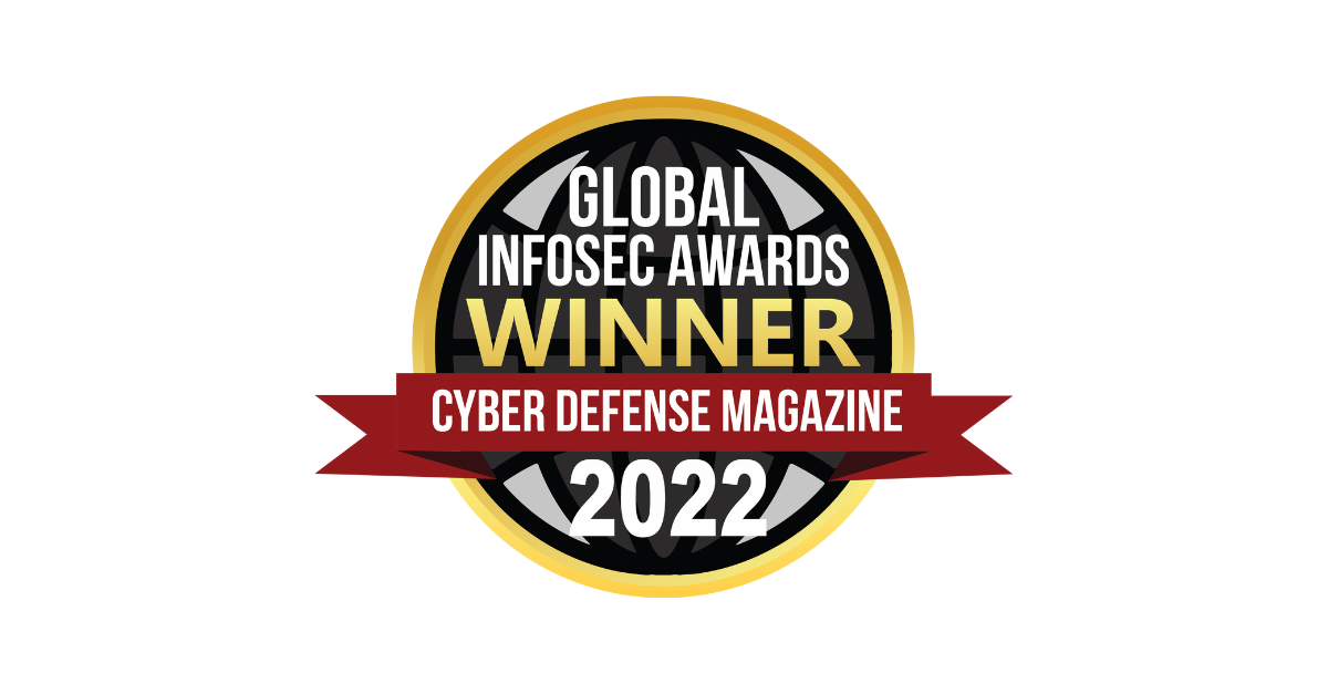 Votiro award with text that reads "GLOBAL INFOSEC AWARDS WINNER CYBER DEFENSE MAGAZINE 2022" - Votiro