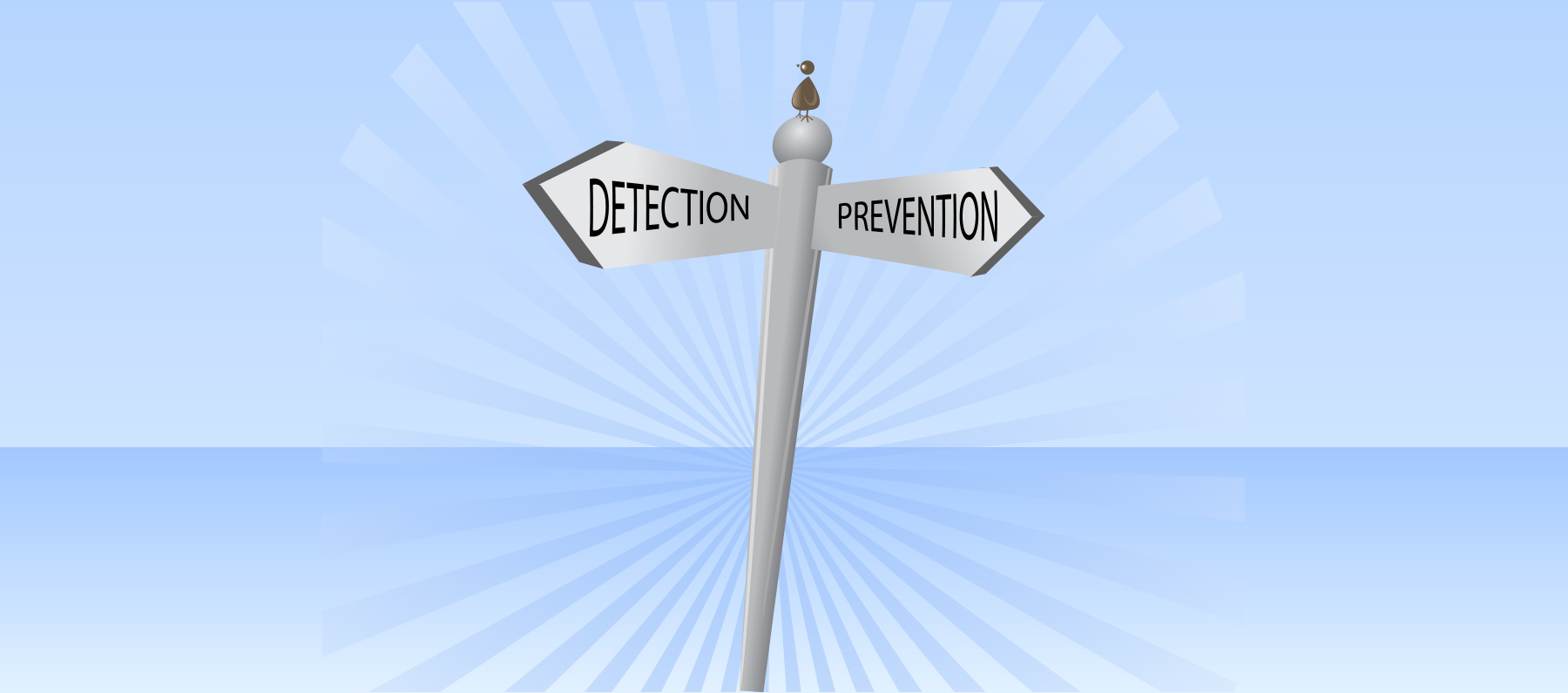 Graphic of a two-way sign pointing to Detection and Prevention