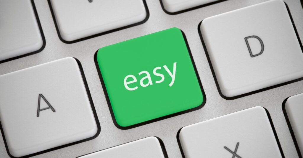 Easy button highlighted in green on a keyboard.