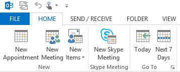 Mockup of a Skype meeting invite in Outlook