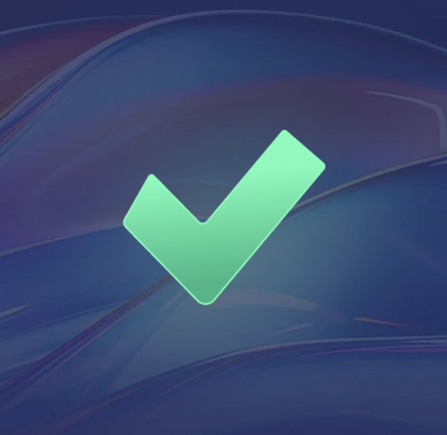 The Votiro green checkmark against the blue wave background.