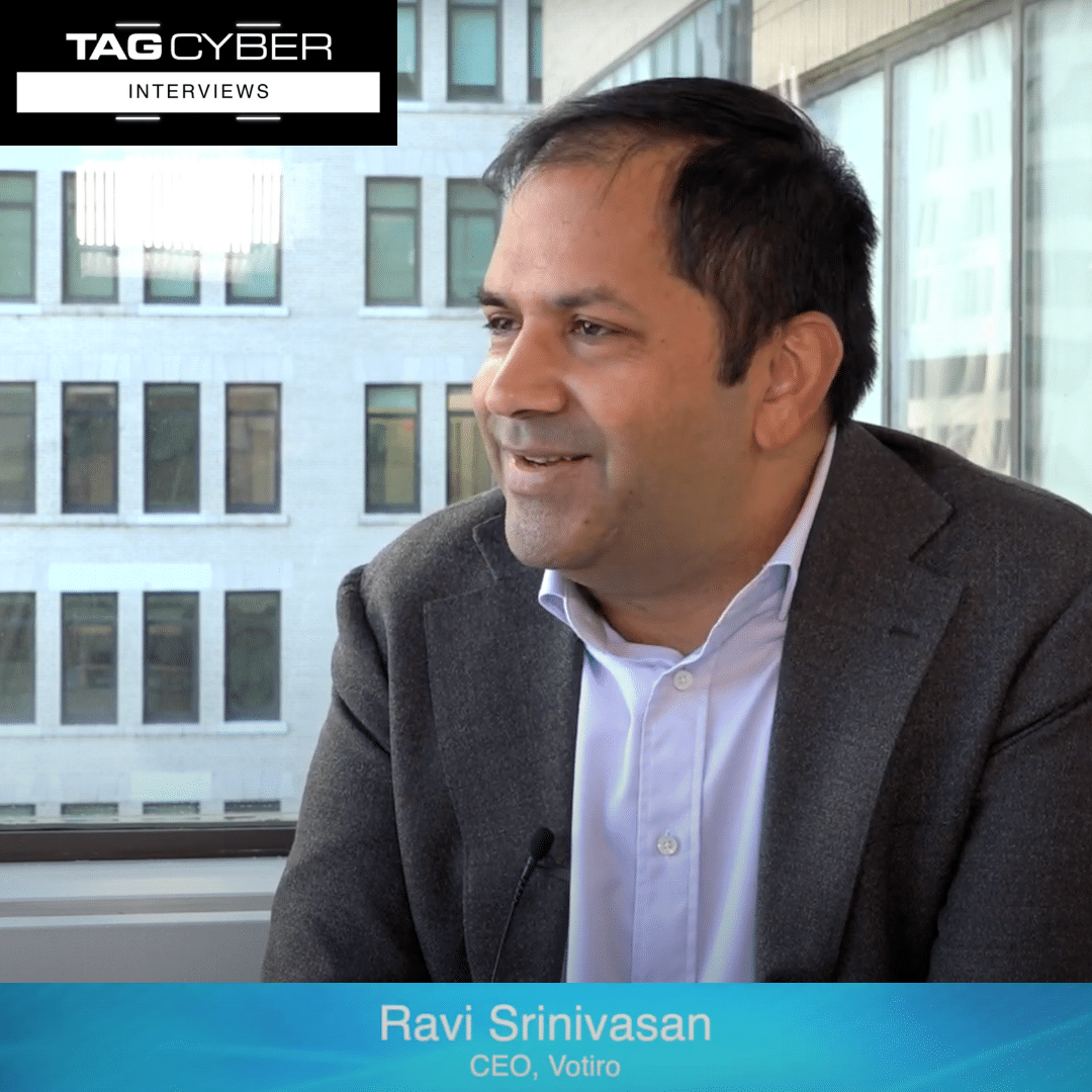 Close-up of Ravi Srinivasan during his interview with TAG Cyber