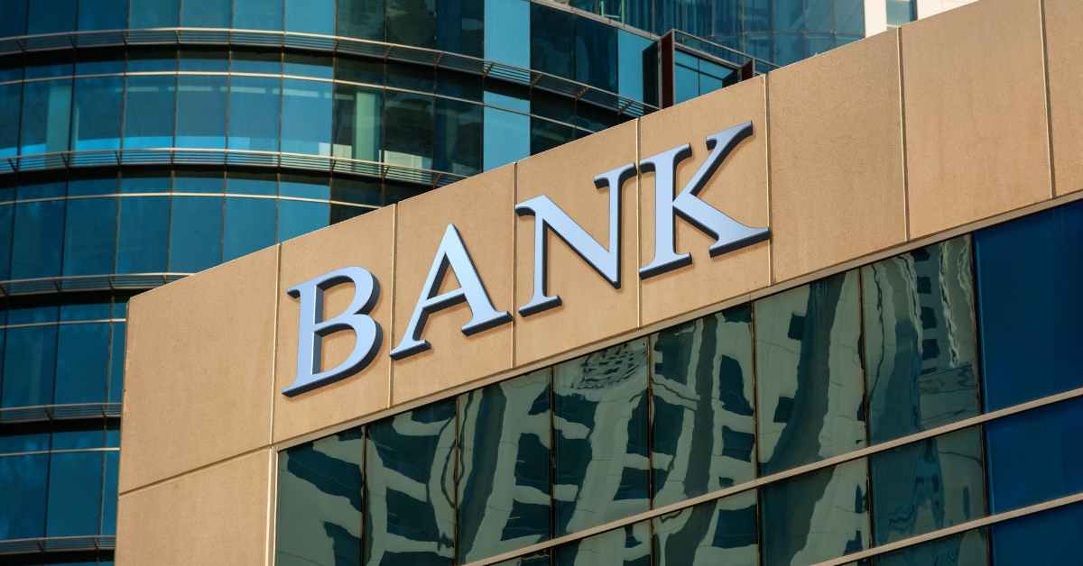 Image showing a building with "BANK" text displayed on it - Votiro