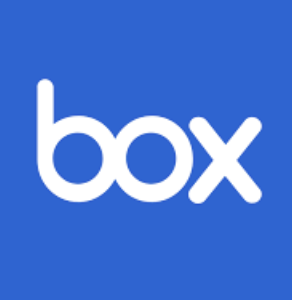 box logo on blue