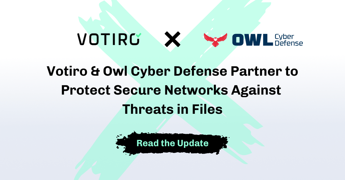 Votiro and Owl Cyber Defense logos to announce the partnership